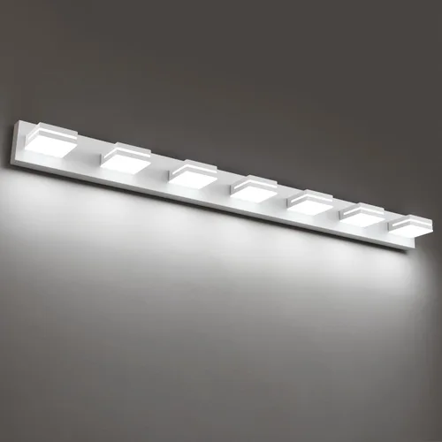 Vista 65 de SineRise - Moderna lámpara LED para tocador de baño (2 luces, 39.4 cm, regulable), iluminación de pared de baño moderna de acrílico cepillado sobre