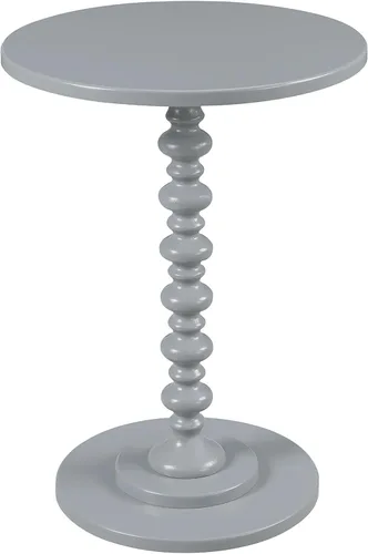 Vista 8 de Convenience Concepts Palm Beach Mesa de Husillo de 17.75" – Mesa auxiliar redonda tradicional para sala de estar, mesa auxiliar de madera maciza