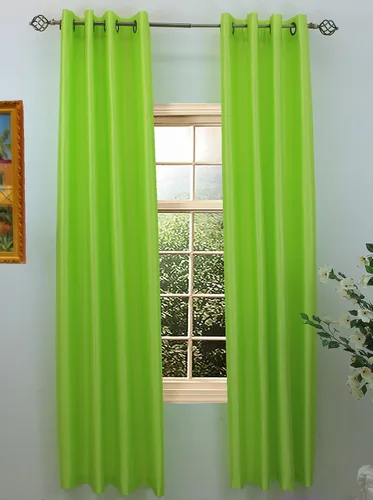 Vista 16 de J&V TEXTILES 2 paneles de cortinas de seda sintética con ojales sólidos para ventana, tratamiento en longitud de 84" (Beige)*