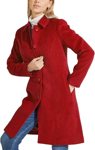 Vista 3 de chouyatou - Abrigo largo de lana para mujer, para otoño e invierno, abrigo elegante de una sola hilera de botones