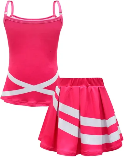 Vista 3 de ZIVANTO Zombies Girls Cheerleader Dress Matching Pom Poms and Hair Rope 3-10Y