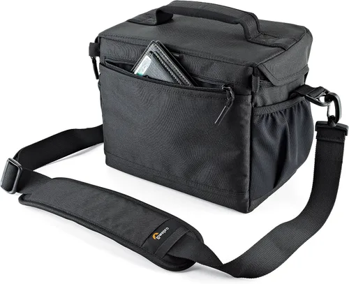 Vista 4 de Lowepro LP37123, Nova 180 AW II - Bolsa para cámara, impermeable, personalizable, se adapta a Pro-Depth DSLR con lente, dron compacto, 3-4 lentes