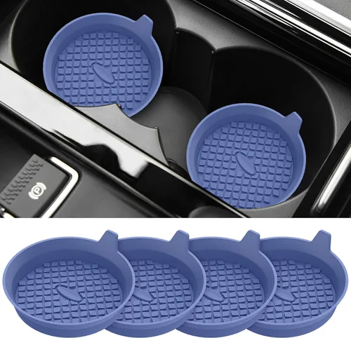 Vista 20 de ME.FAN Posavasos para Portavasos de Coche [Paquete de 4] Alfombrillas de Silicona para Tazas, Accesorios Interiores Universales Antideslizantes