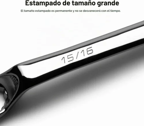 Vista 6 de Capri Tools Llave de extremo de caja doble de desplazamiento profundo de 75 grados de 1/2 x 9/16 pulgadas