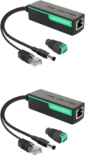 Vista 11 de LINOVISION Divisor POE impermeable DC12V, divisor de alimentación a través de Ethernet para exteriores de 10/100 Mbps, fuente de alimentación POE a