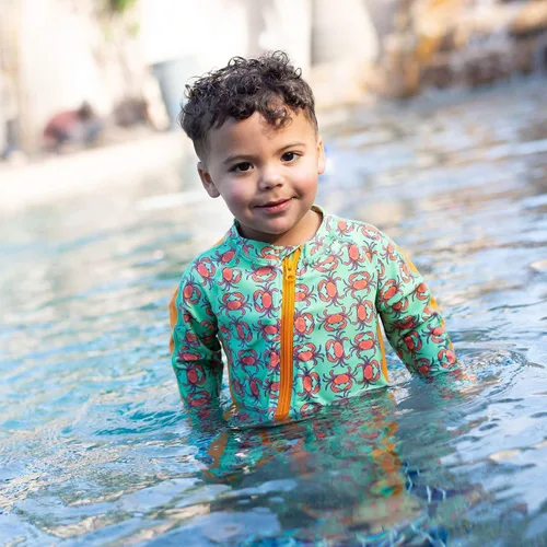 Vista 7 de SwimZip - Traje de baño de manga larga para niño, con protección UPF 50+