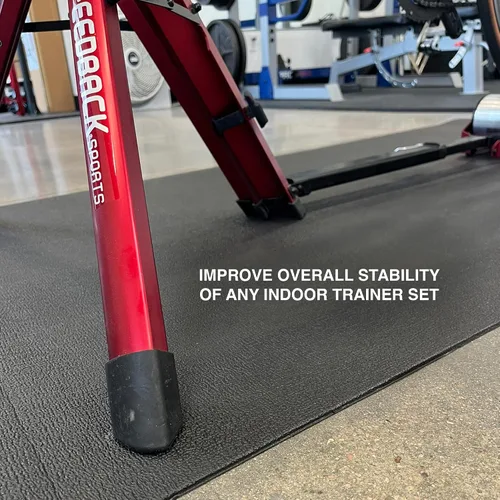 Vista 5 de FEEDBACK SPORTS Alfombrilla de entrenamiento de bicicleta Superficie antideslizante, segura para tacos de ciclismo Colocar debajo