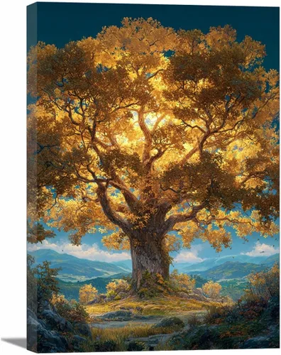 Vista 24 de VOCBAN Modern Artwork Colourful Tree Of Life Wall Art Canvas Picture Print Painting Botanical Artwork for Bathroom Living Room Bedroom(blue blue 80