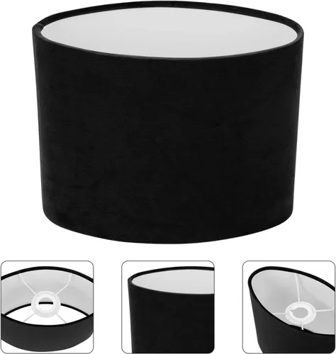 Vista 9 de Beaupretty Pantalla ovalada de tela para lámpara E27, cubierta de repuesto para lámpara de mesa, protector de luz de lámpara de pie