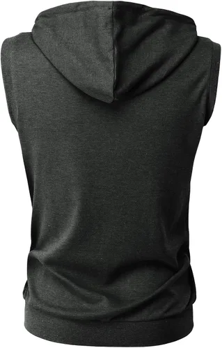 Vista 5 de H2H Mens Casual Slim Fit Zip-up Sleeveless Hoodie Lightweight Workout Tank Tops Gym Hoodies