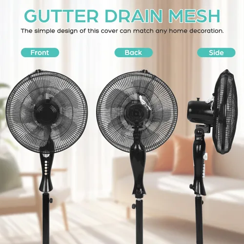 Vista 4 de Hemoton Cubierta protectora de ventilador eléctrico de 18 pulgadas, protector de seguridad de malla para protección de dedos de bebé, pantalla