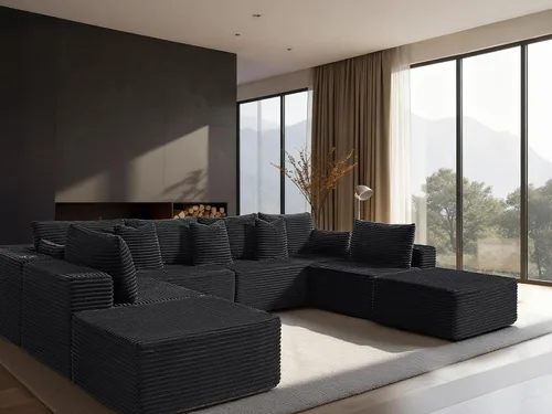 Vista 59 de Sofá modular de gran tamaño de 108 pulgadas, cómodo sofá deshuesado en forma de U para sala de estar, asientos extra profundos, sin montaje, sofá