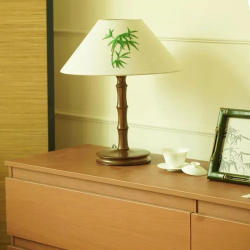 Vista 7 de Lamp for Desk Chinese Style Solid Wood Zen Study Room Atmosphere Lamp Master Bedroom Bedside Retro Table Lamp Desk Lamps for Home Office