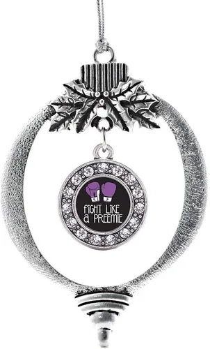 Vista 128 de Inspired Silver - Adorno de cromosoma 21 con dije de círculo de plata con joyas de circonita cúbica
