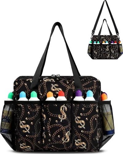 Vista 9 de Bolsa de Bingo con Bolsillos para Marcadores Casino Accesorios de Juego de Bingo para Adultos Mayores Negro