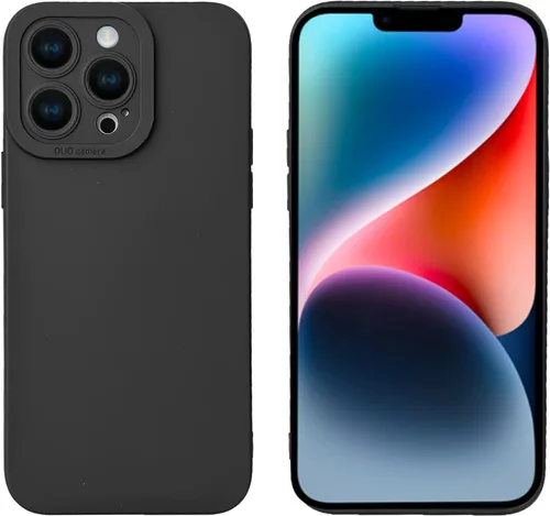 Vista 24 de LOOKSEVEN Funda para iPhone 13, carcasa trasera de goma TPU de silicona negra compatible con iPhone 13 (6.1 pulgadas)