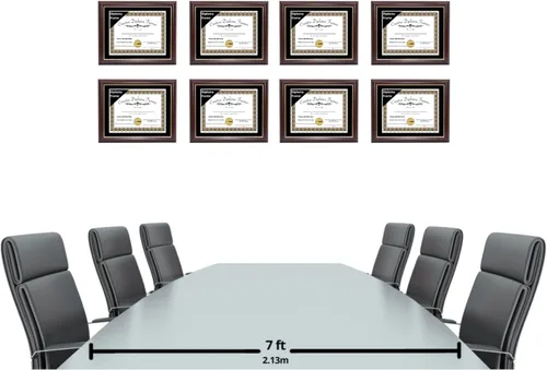 Vista 9 de Creative Picture Frames Marco para Diploma de Caoba con Borde Dorado de 12x16 pulgadas con Vidrio y Paspartú Negro y Colgadores de Pared Instalados