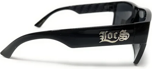 Vista 4 de Locs 91105 Gafas de sol negras Auténtico Gángster Flat Top Lowrider Maddogger Sombras, Negro