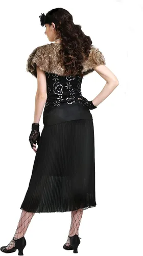 Vista 4 de Charleston Flapper Costume - Vestido para mujer color negro