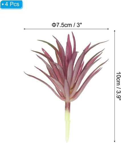 Vista 2 de PATIKIL Plantas suculentas artificiales, paquete de 4 plantas falsas pequeñas, plantas suculentas falsas sin maceta para decoración del jardín