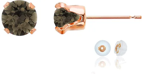 Vista 14 de Aretes de tuerca de plata de ley 925 chapados en oro de 14 quilates macizo, oro amarillo, blanco o rosa de 0.236 in Amatista