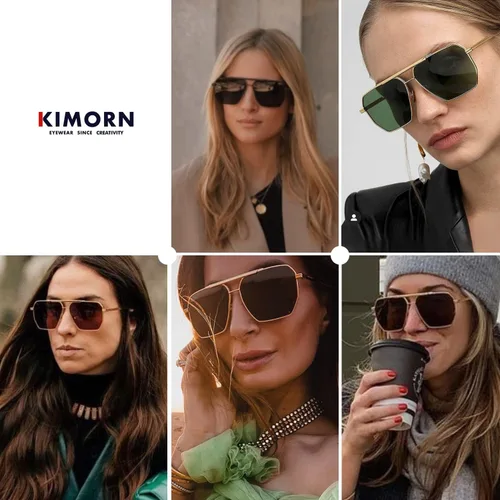 Vista 3 de kimorn Gafas de sol polarizadas para mujer y hombre, retro, de gran tamaño, cuadradas, vintage, clásicas, grandes, de metal, K1221