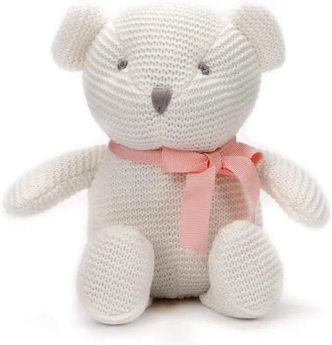 Vista 12 de FLUFFYFUN Oso de peluche azul 100% algodón orgánico de 6.5 pulgadas, animales de peluche para recién nacido Oso Azul