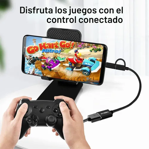 Vista 5 de Adaptador USB-C/Micro a USB, USB 3.0 2 en 1, cable adaptador OTG, compatible con MacBook Pro, Android, Google, Samsung y más, negro