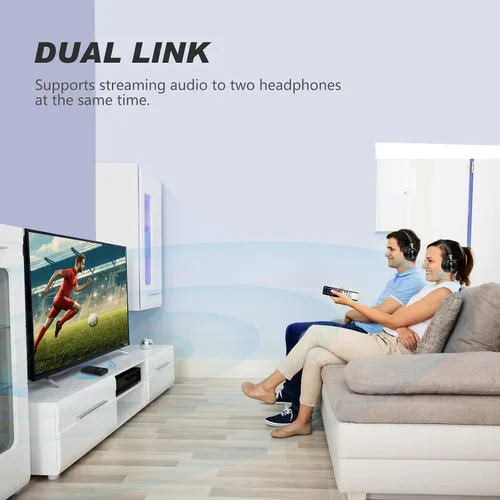 Vista 5 de Receptor transmisor Bluetooth, adaptador inalámbrico 2 en 1 para audio, adaptador auxiliar Bluetooth para TV, PC, MP3, gimnasio, avión, barco
