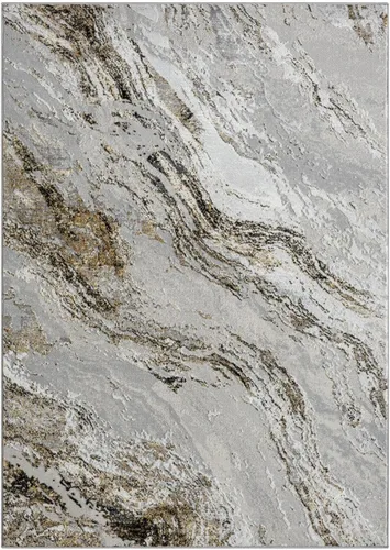 Vista 8 de LUXE WEAVERS - Alfombra abstracta de mármol antracita, 6 x 9