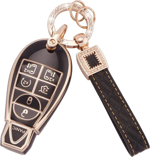 Vista 22 de EKALA Funda para llavero Volkswagen con llavero de cuero, 4 botones de TPU suave, compatible con Volkswagen Tiguan Atlas Passat Jetta Golf Alltrack