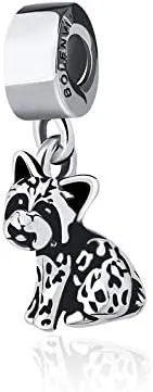 Vista 2 de BOLENVI YORKIE Yorkshire Terrier Dog 925 colgante de plata de ley colgante de cuentas para Pandora y pulseras o collares similares, Plata esterlina
