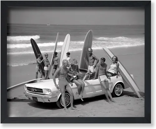 Vista 64 de Poster Master Póster clásico costero, impresión acuática vintage, regalo para artistas, amigos, atrapa las olas, surfistas en el mar, playa, costa