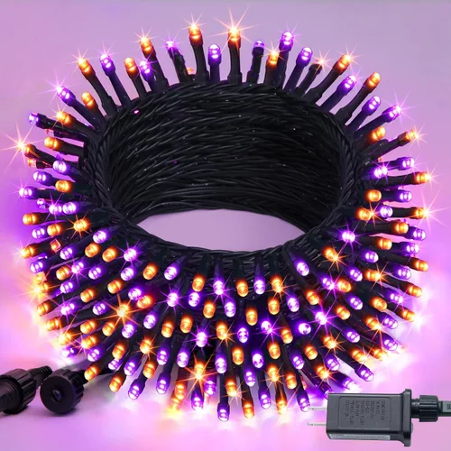 Vista 26 de JMEXSUSS Guirnalda de 250 luces LED que cambian de color, 11 modos, luces cálidas y multicolor para árbol de Navidad con luces de Navidad remotas al