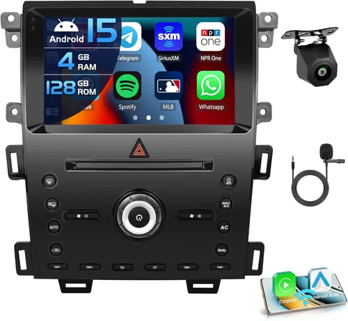Vista 10 de Inefala 4G 64G para Ford Edge 2011 2012 2013 2014 2015 Radio CarPlay 9 "Incell pantalla táctil coche estéreo Android 15 Android Auto Bluetooth 5.0