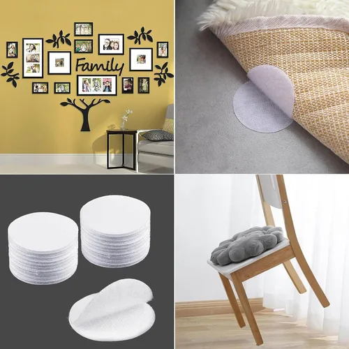 Vista 7 de Tiras de cinta autoadhesiva redondas de puntos grandes de 2 pulgadas, cinta adhesiva de montaje de doble cara, impermeable, para el hogar, oficina