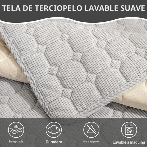 Vista 7 de JIAN YA NA Funda para sofá modular, funda de pana para mascotas y niños, antideslizante, lavable, protector de muebles para sofá de 3 cojines, sofá
