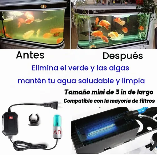 Vista 2 de Luz de Limpieza de Acuario JackSuper de 3W para Tanque de Peces, Luz Verde para Limpieza de Algas, Agua Limpia, Lámpara para Tanque de Filtro