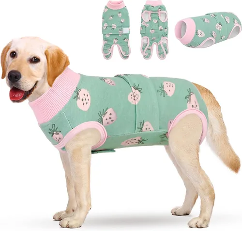 Vista 18 de KOESON Traje de recuperación de cirugía ligero y suave para perros pequeños Rosa claro leopardo