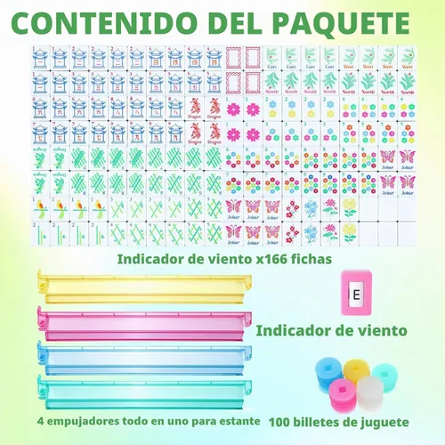 Vista 3 de Ceenna American Mahjong Set Completo 160 Piezas, Espalda Verde