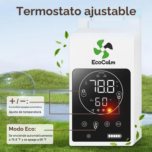 Vista 6 de Ventilador de techo solar para cenador de 42 pulgadas con batería y termostato inteligente