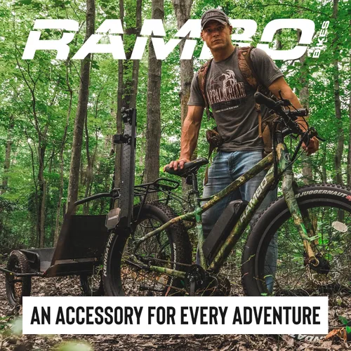 Vista 5 de Rambo Bikes - Carrito de remolque de bicicleta de aluminio, carrito de juego resistente y remolque utilitario, capacidad máxima de 300 libras, marco