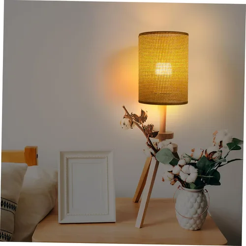 Vista 6 de Lámpara de escritorio, lámpara de mesa, ventilador de techo, lámpara de casa de campo, cubierta de lámpara de piso, pantalla tejida para lámparas