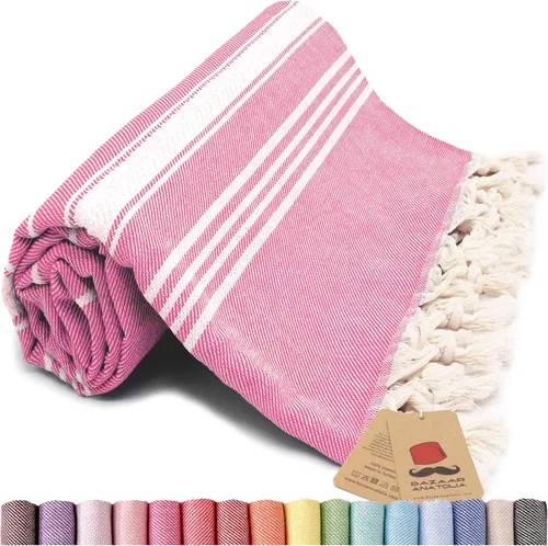 Vista 34 de Toalla de baño turca, 100% algodón, 71 x 39 pulgadas, beige arpa