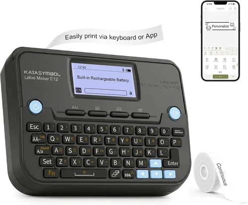 Vista 11 de SUPVAN Máquina etiquetadora con teclado y Bluetooth E12 con 4 cintas Negro