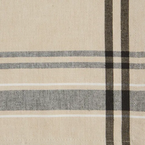 Vista 2 de DII Colección de Mesa de Comedor con Rayas Francesas Estilo Granja Camino de Mesa, 14x108 Pulgadas, Gris Pardo/Negro
