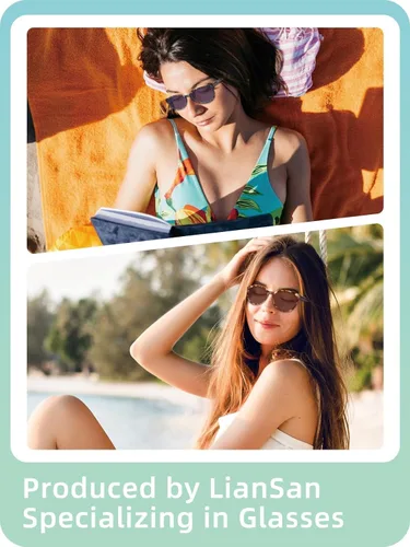 Vista 2 de LianSan Paquete de 2 lentes de sol progresivos multienfoque para mujer, lentes de lectura multifocales para mujer con protección UV