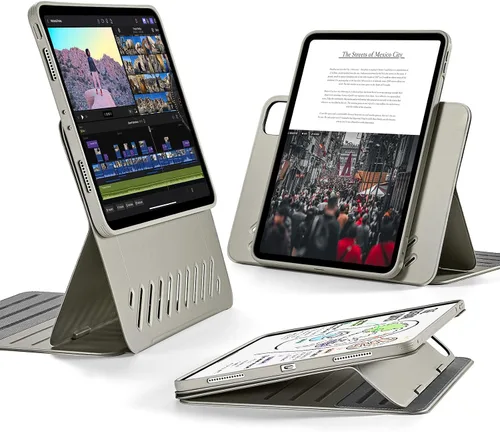 Vista 11 de ESR Funda para iPad Pro de 11 pulgadas (2022/2021/2020/2018, 4.ª/3.ª/2.ª/1.ª generación), cubierta magnética desmontable, soporte ajustable