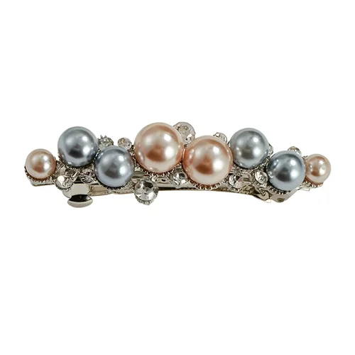 Vista 13 de Pasadores de pelo de perlas, pinzas de cristal para el cabello, diseño francés, para novia, diamantes de imitación, elegante soporte para cola