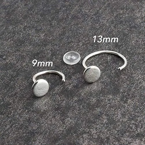 Vista 4 de Aretes de aro de oro con piedra natal para mujer, aretes pequeños para cartílago, hipoalergénicos, con cierre de tornillo, delicado abrazo